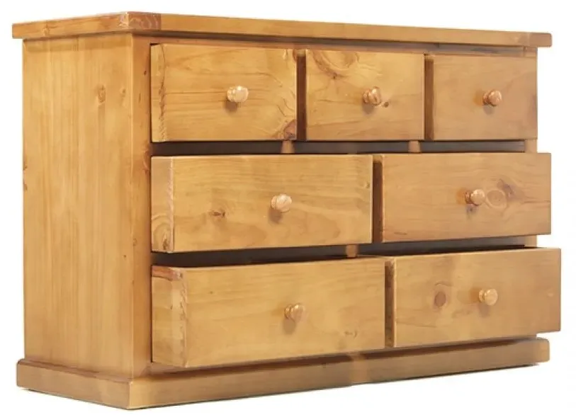 Churchill 4+3 Drawer Wide Chest - Waxed Pine