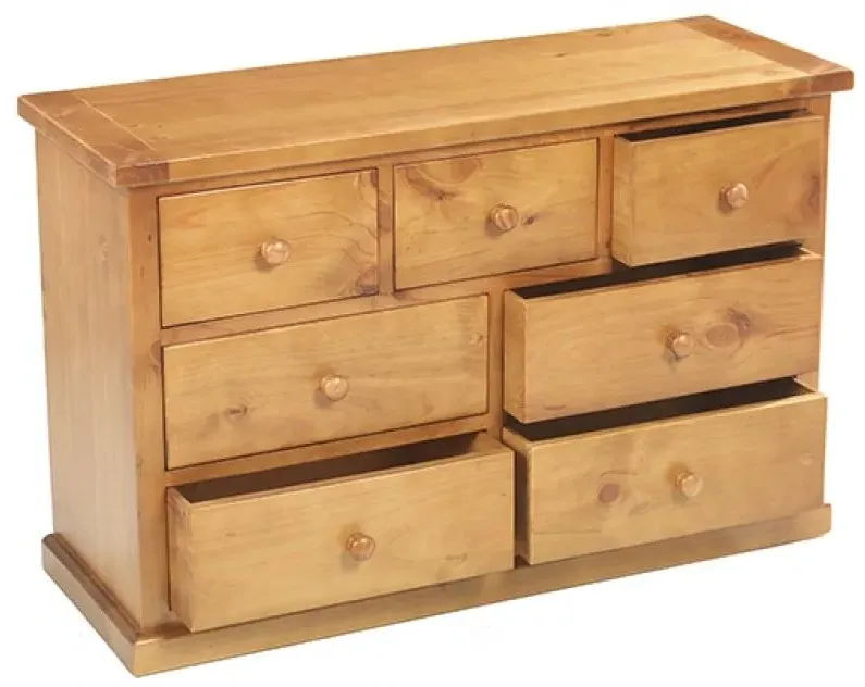 Churchill 4+3 Drawer Wide Chest - Waxed Pine