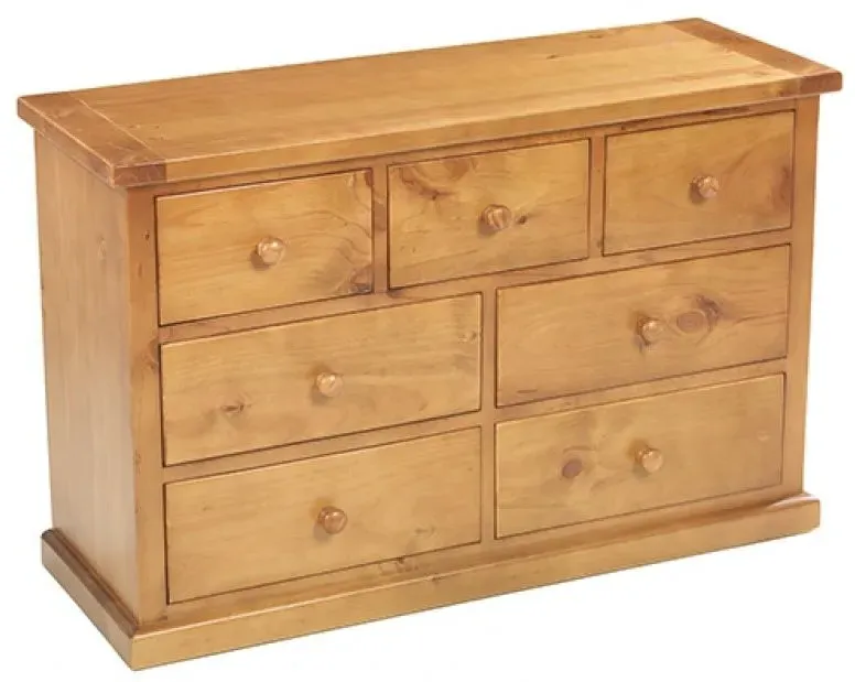 Churchill 4+3 Drawer Wide Chest - Waxed Pine