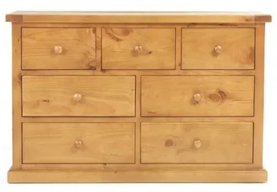 Churchill 4+3 Drawer Wide Chest - Waxed Pine image