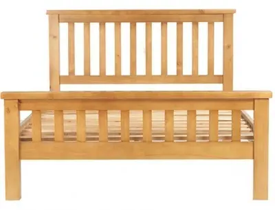 Churchill Slatted Bed Frame - Waxed Pine