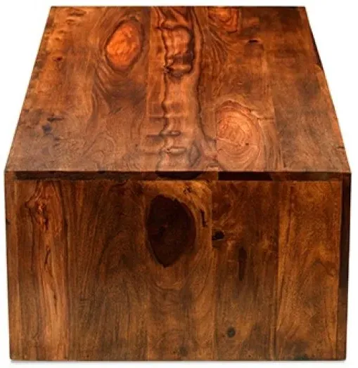 Cuba Sheesham Cube Coffee Table - Honey Brown