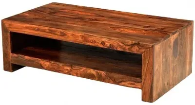Cuba Sheesham Cube Coffee Table - Honey Brown image