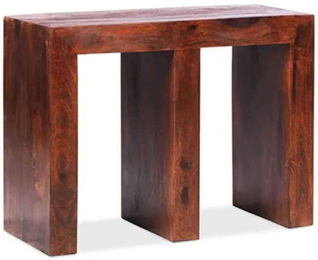 Cube E Shaped Storage Unit - Honey Brown, Sheesham