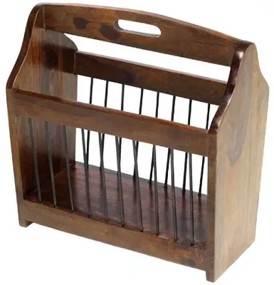 Cube Magazine Rack - Honey Brown, Sheesham image