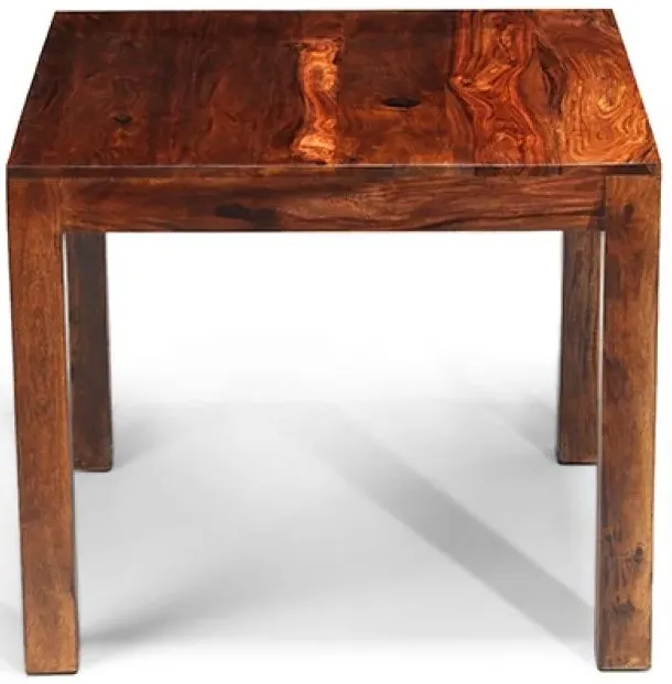 Cube Sheesham 2-Seater Square Dining Table - Honey Brown