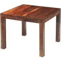 Cube Sheesham 2-Seater Square Dining Table - Honey Brown