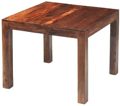 Cube Sheesham 2-Seater Square Dining Table - Honey Brown