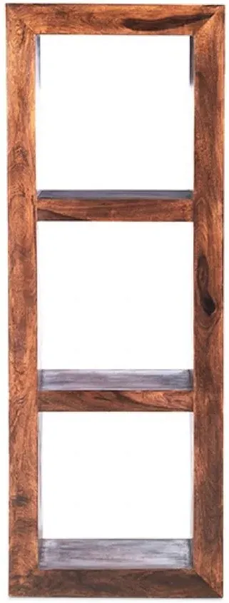 Cube Sheesham 3 Hole Storage Cube - Honey Brown, Sheesham