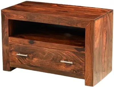 Cube Sheesham 82cm TV Unit - Honey Brown image