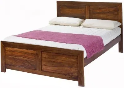 Cube Sheesham Bed Frame - Honey Brown image