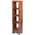 Cube Sheesham Slim Bookcase - Honey Brown