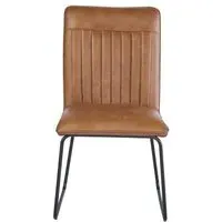 Halle Dining Chair Set of 2 - Brown, Leather