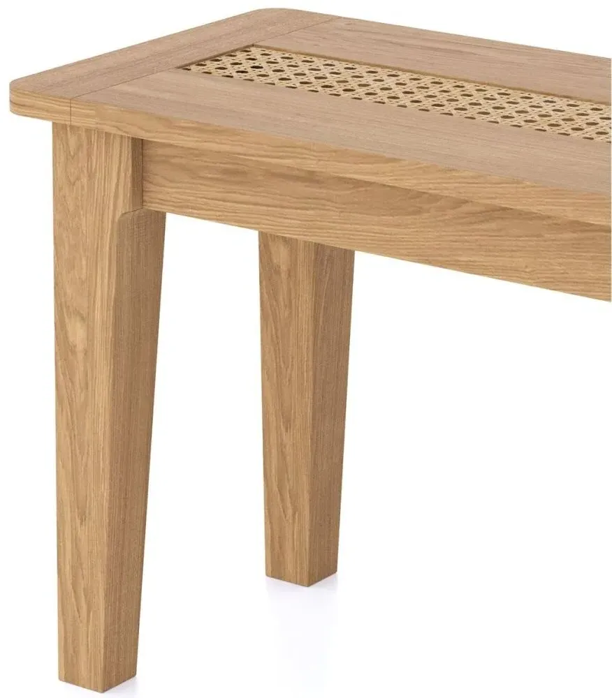 Henley Dining Bench - Natural, Oak and Rattan