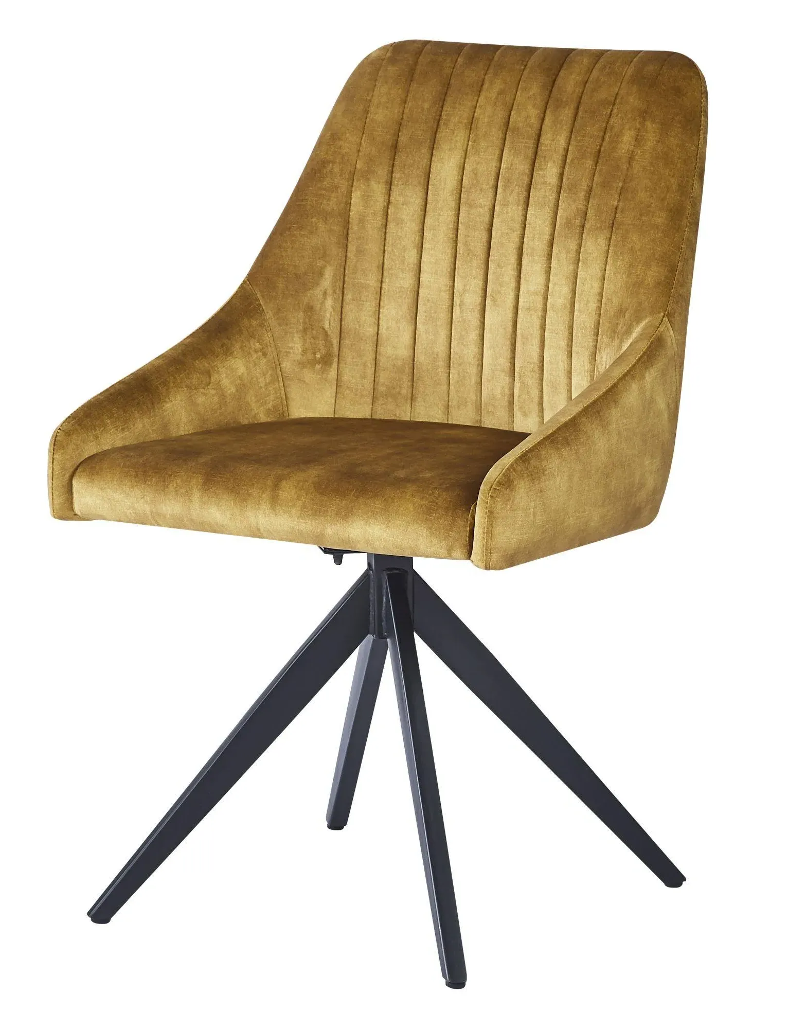 Hico Swivel Dining Chair Set of 2 - Mustard, Fabric