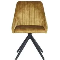 Hico Swivel Dining Chair Set of 2 - Mustard, Fabric