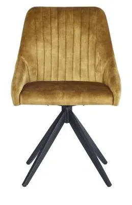 Hico Swivel Dining Chair Set of 2 - Mustard, Fabric image