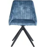 Hugo Swivel Dining Chair Set of 2 - Blue, Fabric