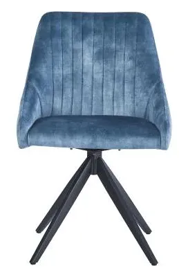 Hugo Swivel Dining Chair Set of 2 - Blue, Fabric image