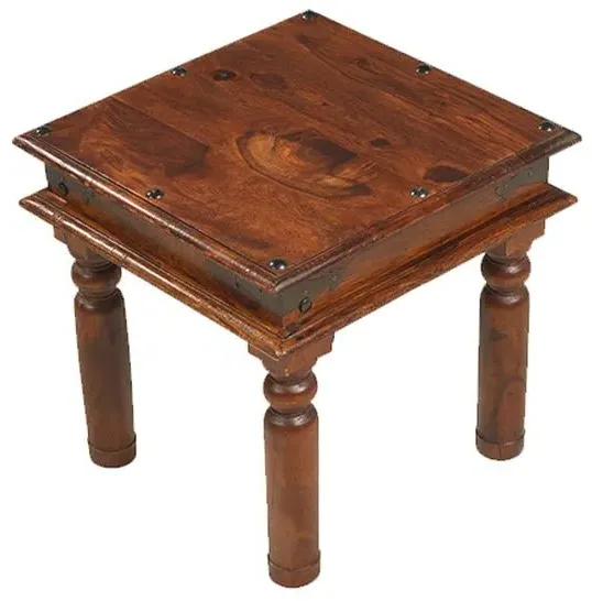 Indian Sheesham Thacket Side Table - Honey Brown