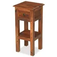 Jali 1 Drawer Telephone Table - Honey Brown, Sheesham
