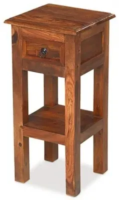 Jali 1 Drawer Telephone Table - Honey Brown, Sheesham