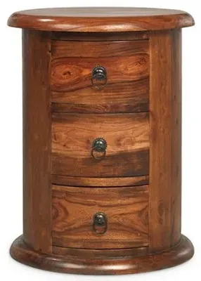 Jali Indian Sheesham 3 Drawer Drum Chest - Honey Brown image