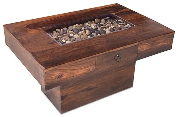 Jali Large Coffee Table - Honey Brown, Sheesham