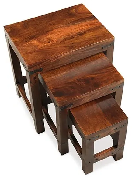 Jali Nest of 3 Tables - Sheesham