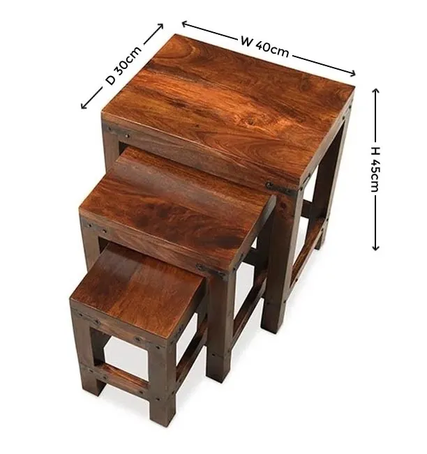 Jali Nest of 3 Tables - Sheesham