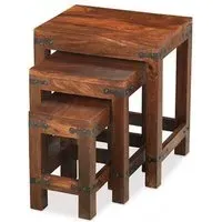 Jali Nest of 3 Tables - Sheesham