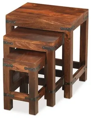 Jali Nest of 3 Tables - Sheesham image