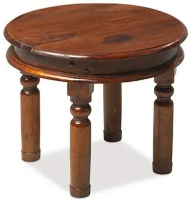 Jali Small Round Coffee Table - Honey Brown, Sheesham image