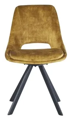 Kieler Swivel Dining Chair Set of 2 - Mustard, Fabric