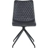 Livia Dining Chair Set of 2 - Black, Leather