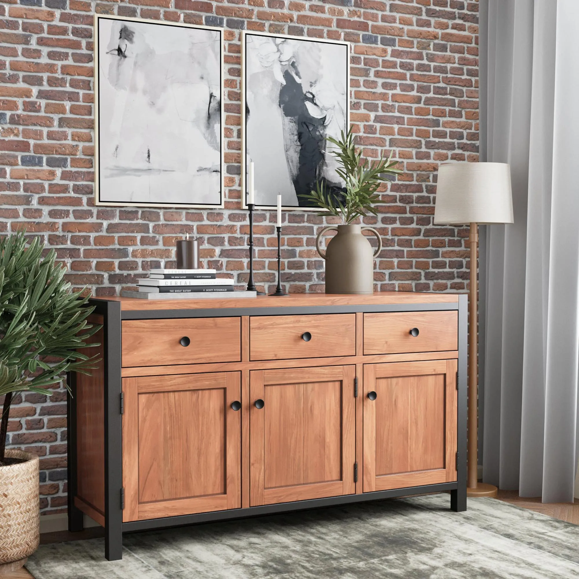 Rayne Acacia 3 Door Sideboard - Matt Lacquered