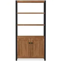 Rayne Bookcase with Cupboard - Acacia