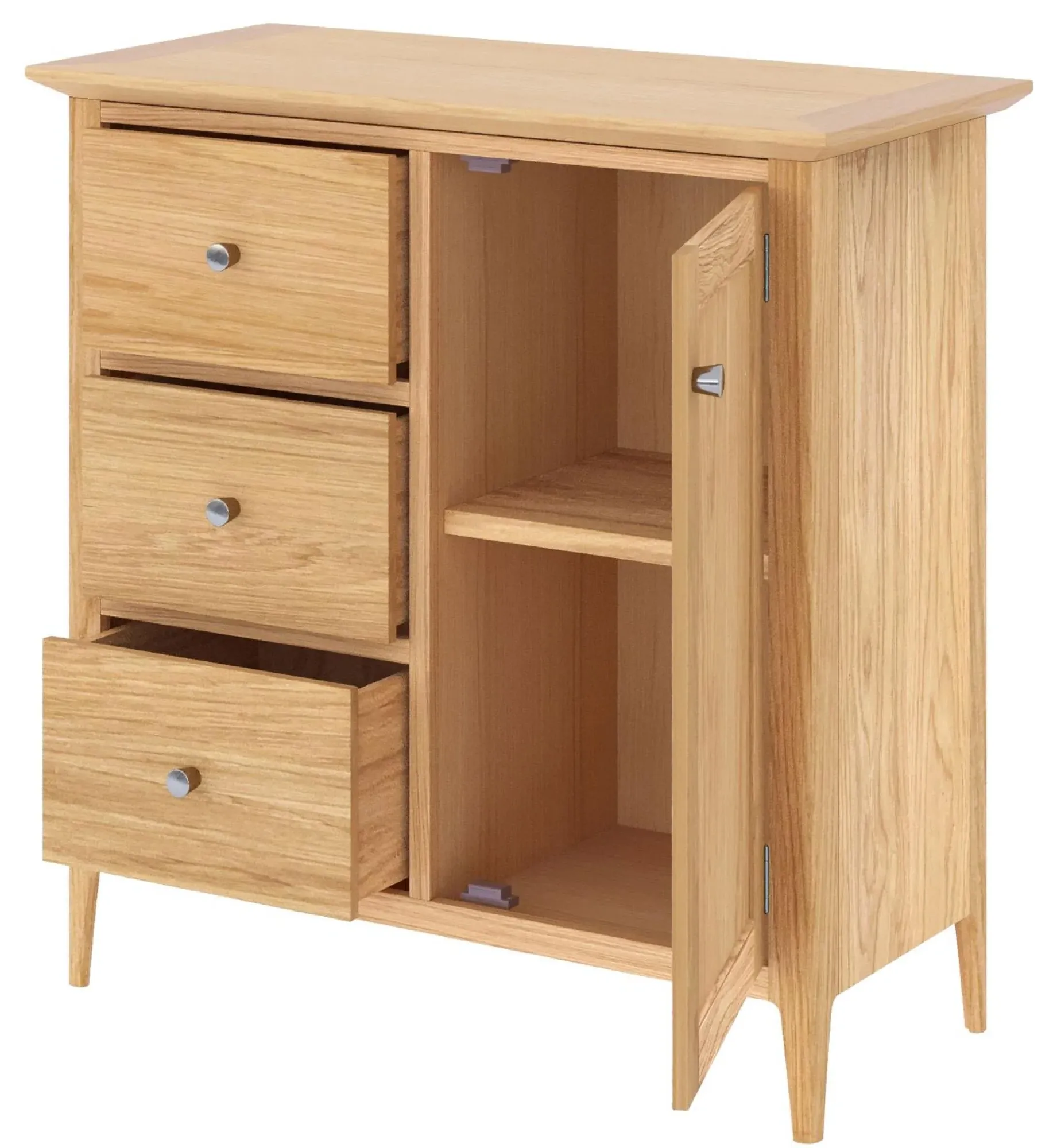 Selene Oak 1 Door 3 Drawer Hall Cabinet