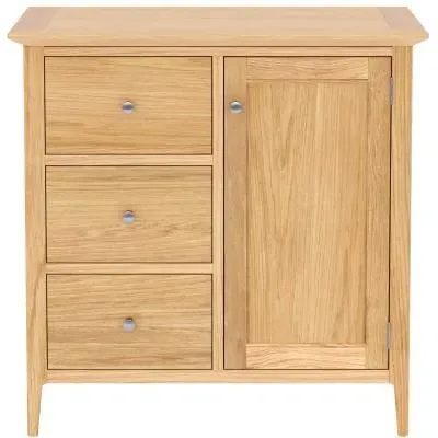 Selene Oak 1 Door 3 Drawer Hall Cabinet image
