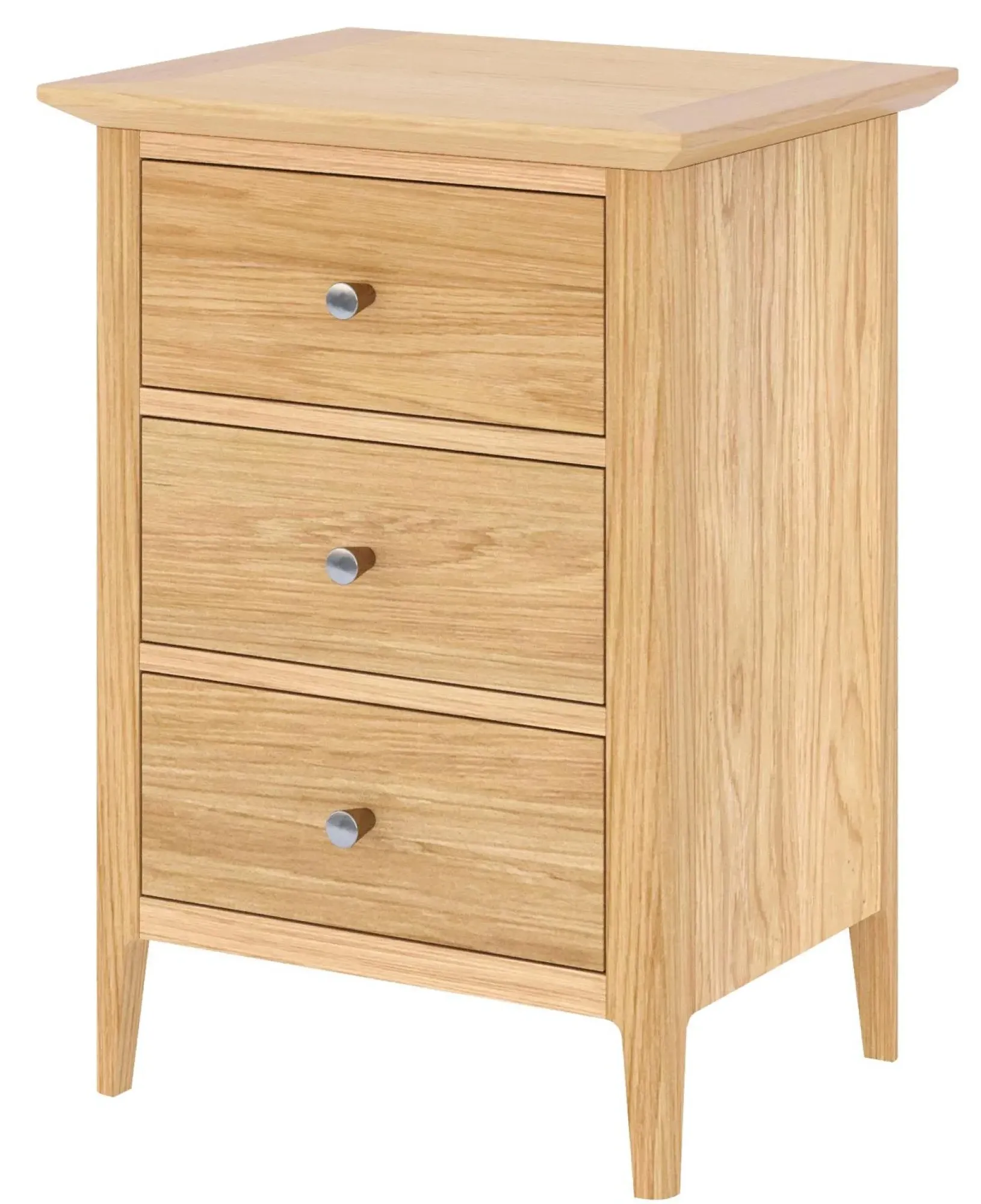 Selene Oak 3 Drawer Bedside Cabinet
