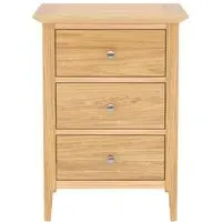 Selene Oak 3 Drawer Bedside Cabinet