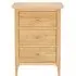 Selene Oak 3 Drawer Bedside Cabinet