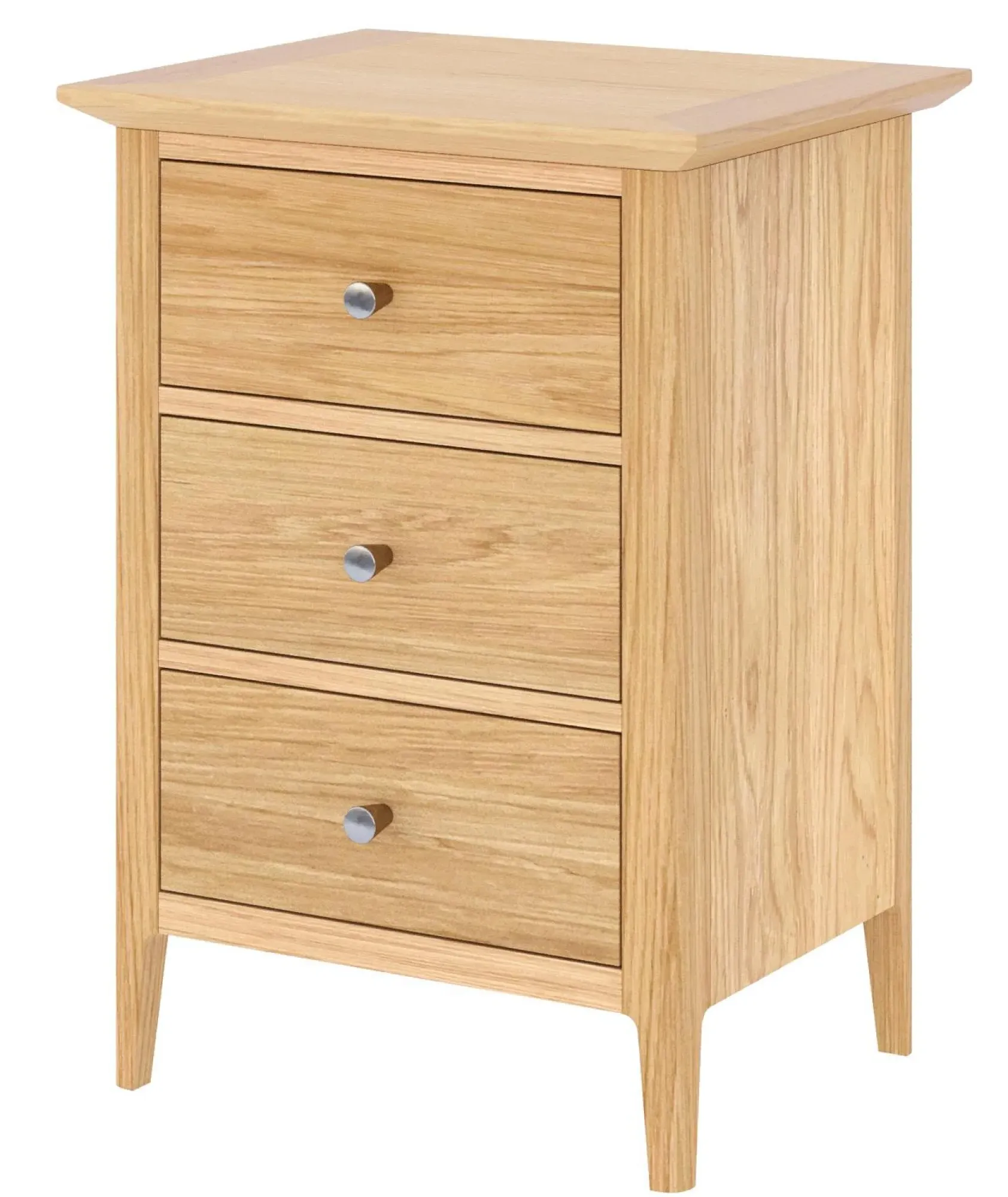 Selene Oak 3 Drawer Narrow Bedside Cabinet