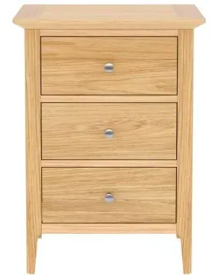 Selene Oak 3 Drawer Narrow Bedside Cabinet image