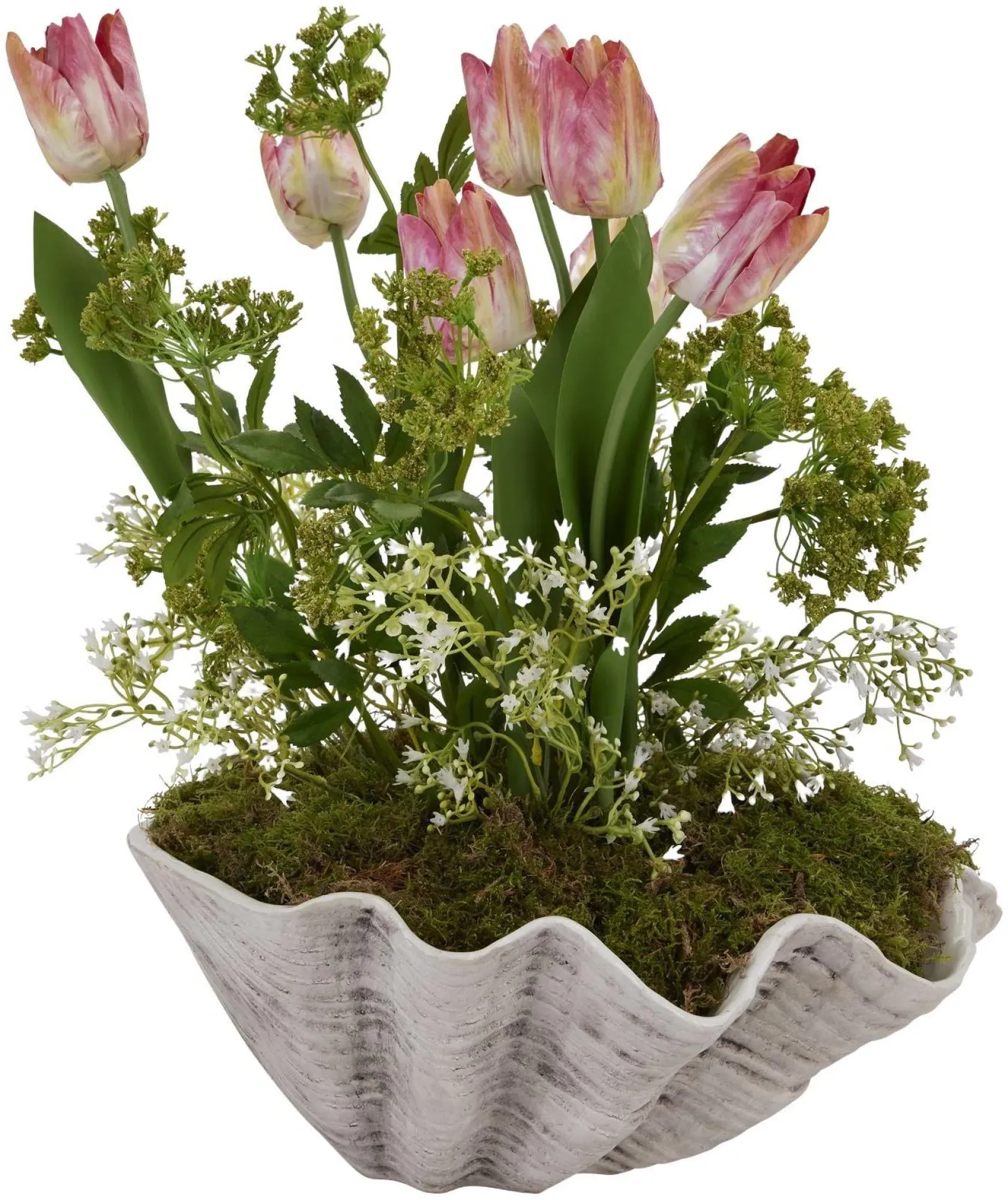 Adele Large Shell Bowl - White, Ceramic