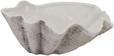Adele Large Shell Bowl - White, Ceramic image