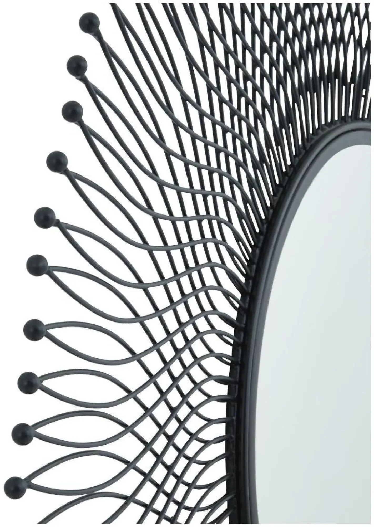Barker Large Wire Mirror - Black, Metal