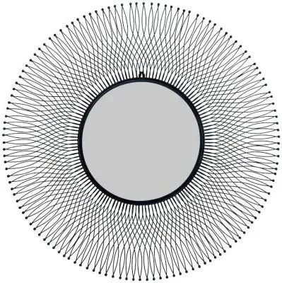 Barker Large Wire Mirror - Black, Metal image