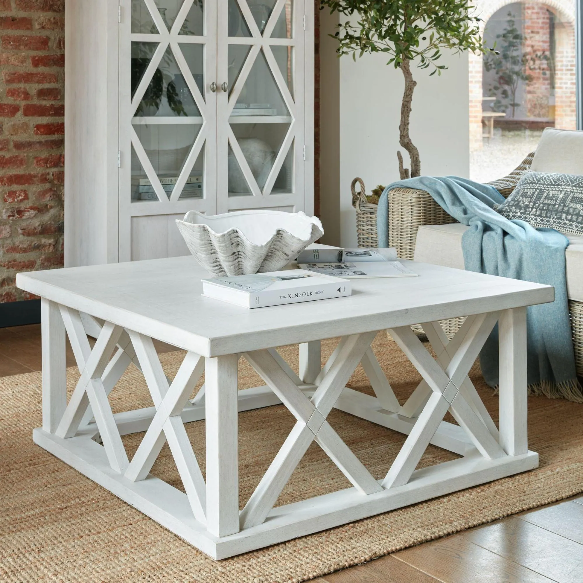 Birmingham Plank Square Coffee Table - White