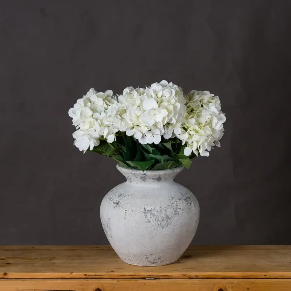 Brixton Antique White Vase - Stone